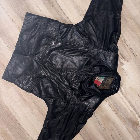 Vintage Rosselini Black Genuine Leather Jacket S - Picture 6 of 13